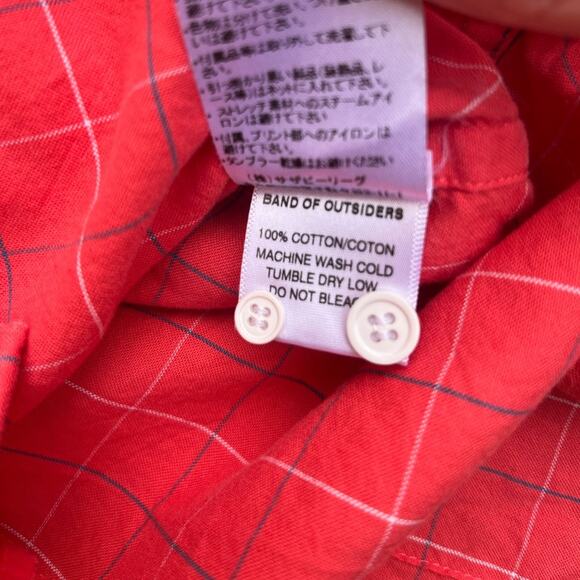 Band of Outsiders Y2K Preppy WindowPane Hipster Twee Slim Button Down Shirt 1/S - Picture 7 of 9